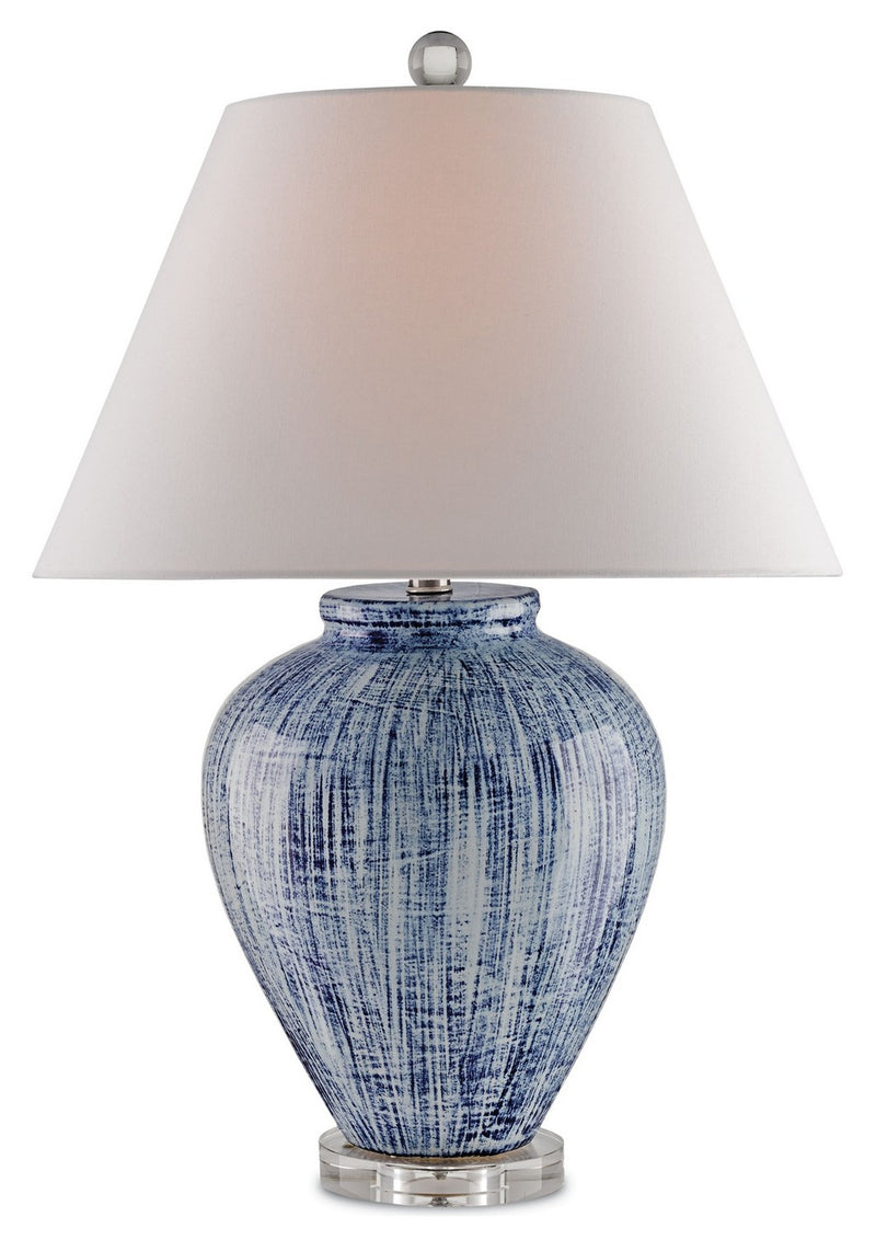 Malaprop Table Lamp in Blue/White/Clear