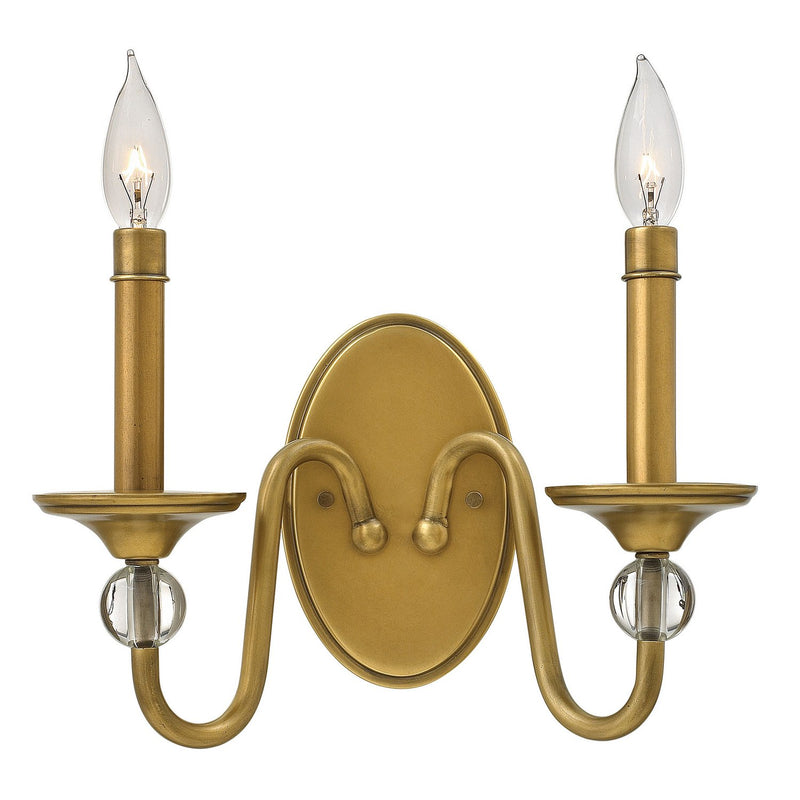 Eleanor 2-Light Wall Sconce in Heritage Brass