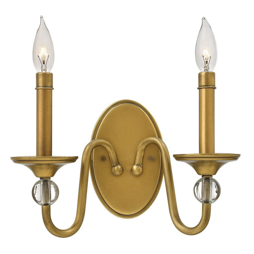 Eleanor 2-Light Wall Sconce in Heritage Brass