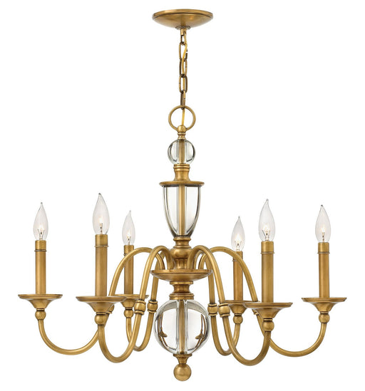Eleanor 6-Light Chandelier in Heritage Brass