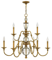 Eleanor 9-Light Chandelier in Heritage Brass