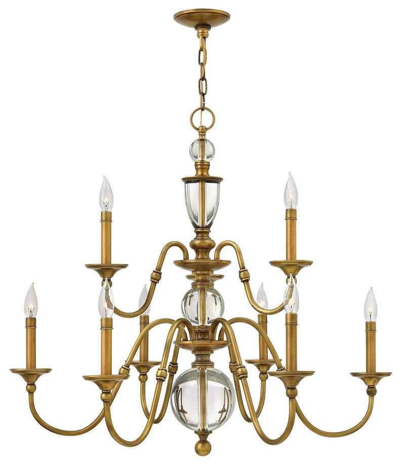 Eleanor 9-Light Chandelier in Heritage Brass