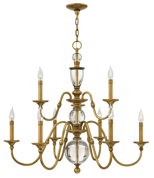 Eleanor 9-Light Chandelier in Heritage Brass