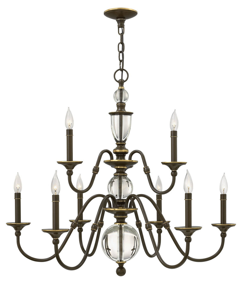 Eleanor 9-Light Chandelier in Light Oiled Bronze