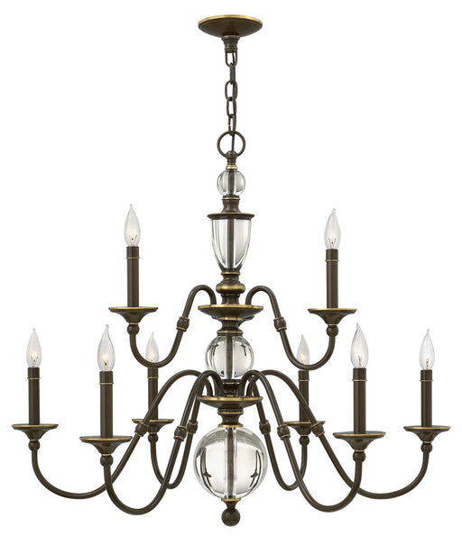 Eleanor 9-Light Chandelier in Light Oiled Bronze