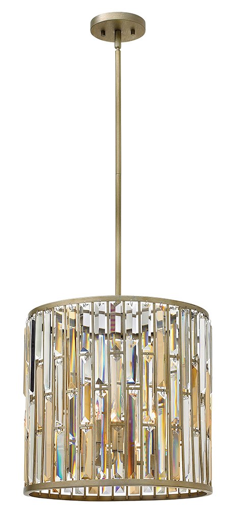 Gemma 3-Light Chandelier in Silver Leaf