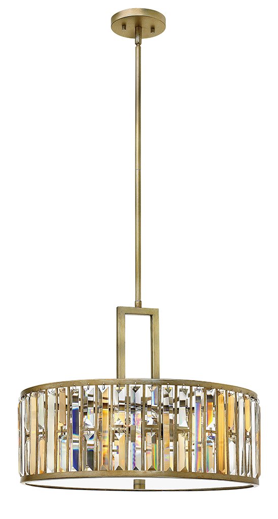 Gemma 3-Light Pendant in Silver Leaf