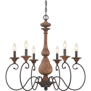 Auburn 6-Light Chandelier in Rustic Black - Lamps Expo