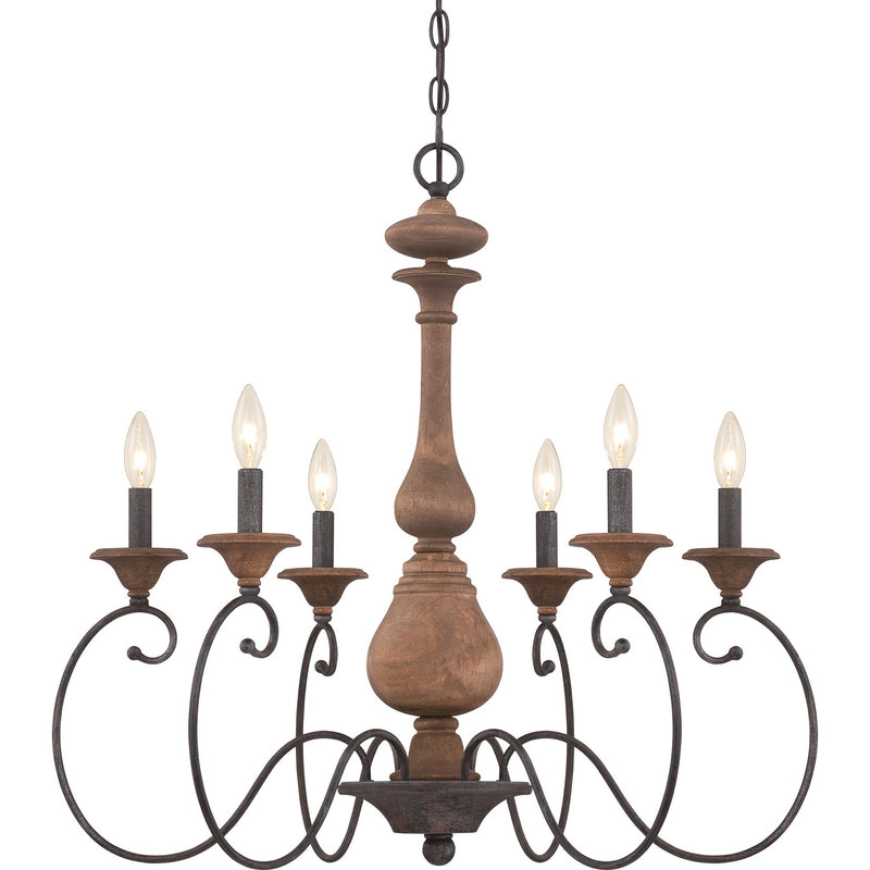 Auburn 6-Light Chandelier in Rustic Black - Lamps Expo