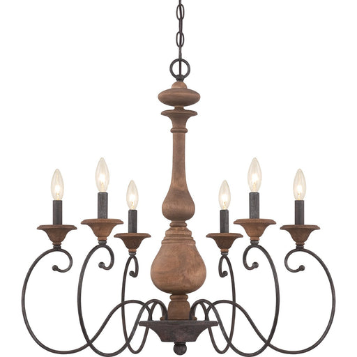Auburn 6-Light Chandelier in Rustic Black