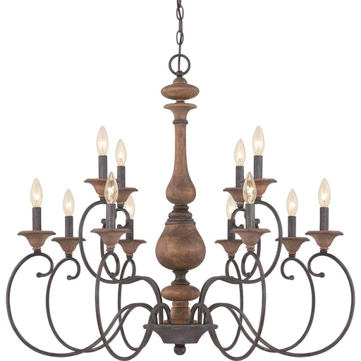 Auburn 12-Light Chandelier in Rustic Black