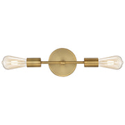 Iconic 2-Light LED Bath Vanity Light in Antique Brushed Brass