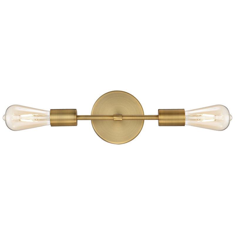 Iconic 2-Light LED Bath Vanity Light in Antique Brushed Brass
