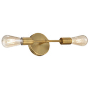Iconic 2-Light LED Bath Vanity Light in Antique Brushed Brass