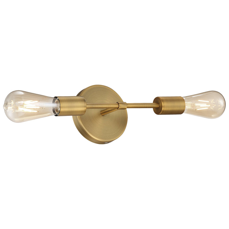 Iconic 2-Light LED Bath Vanity Light in Antique Brushed Brass