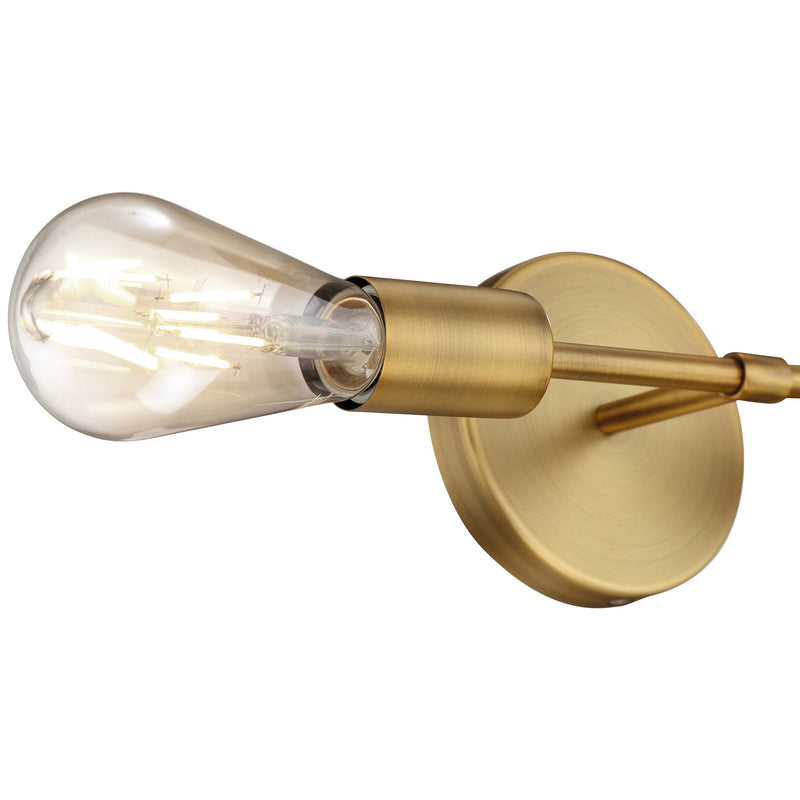 Iconic 2-Light LED Bath Vanity Light in Antique Brushed Brass