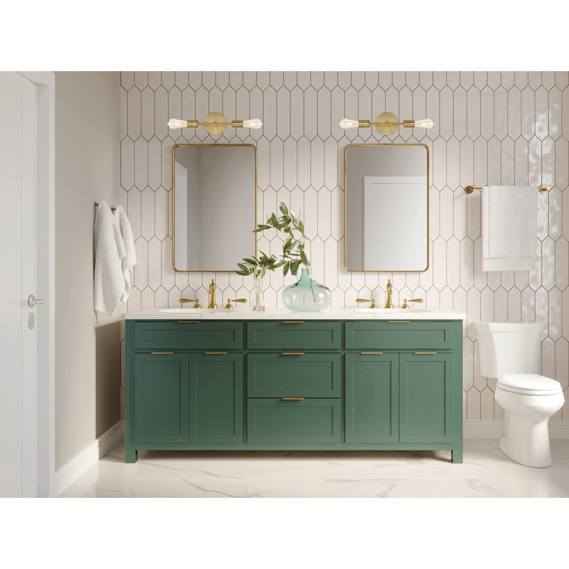 Iconic 2-Light LED Bath Vanity Light in Antique Brushed Brass