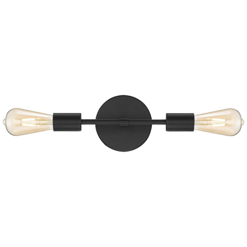Iconic 2-Light LED Bath Vanity Light in Matte Black