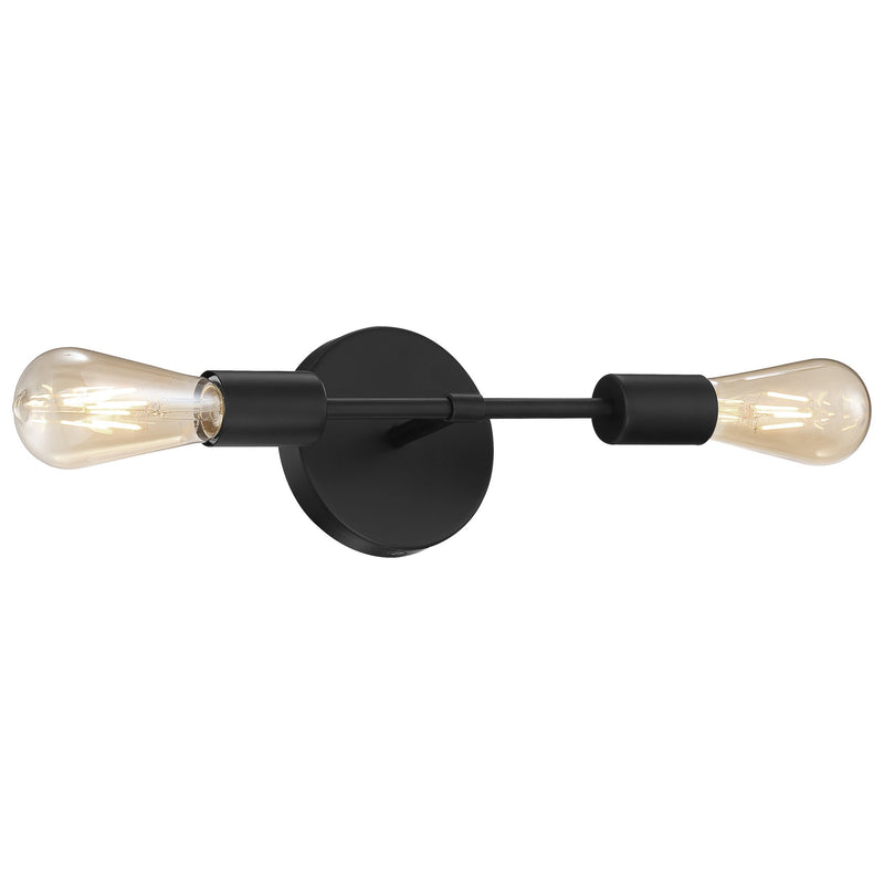 Iconic 2-Light LED Bath Vanity Light in Matte Black