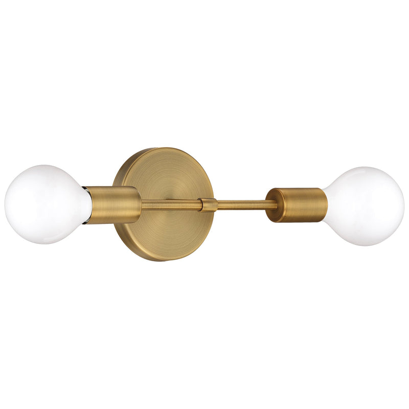 Iconic G 2-Light LED Wall Sconce in Antique Brushed Brass