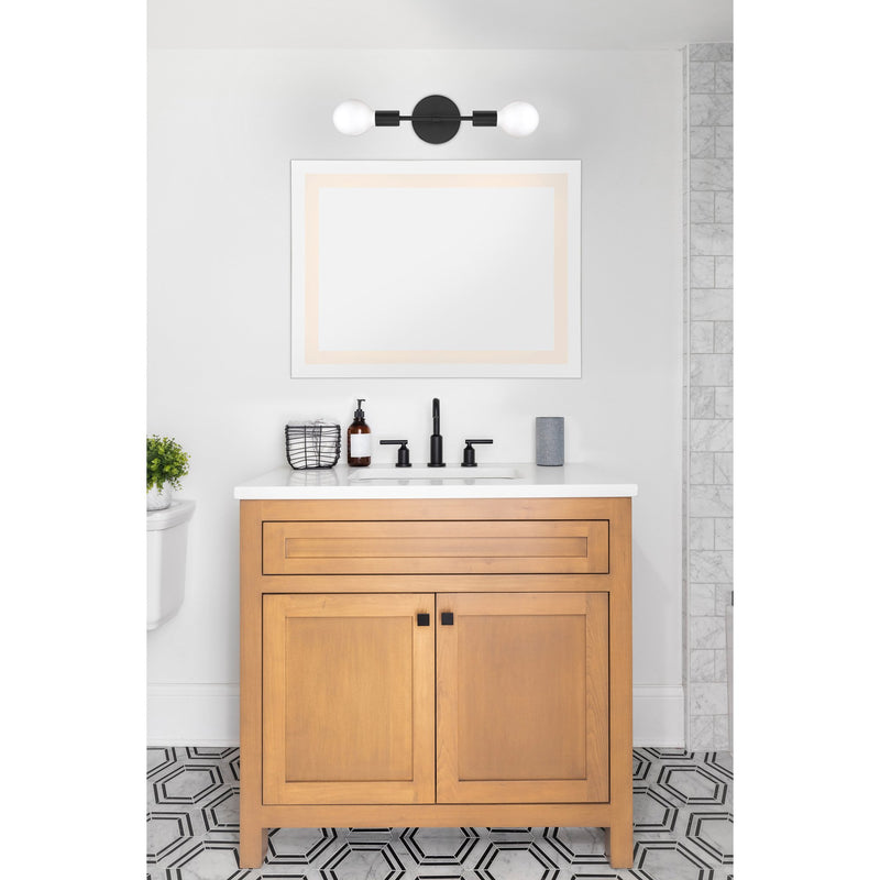Iconic G 2-Light LED Wall Sconce in Matte Black