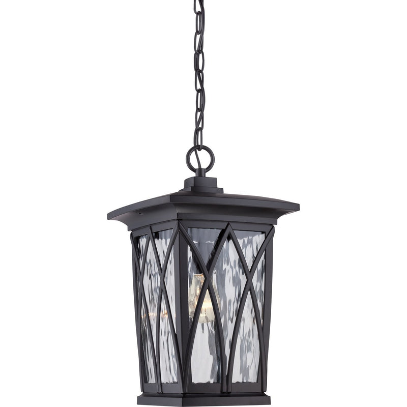 Grover Outdoor Lantern Pendant in Mystic Black