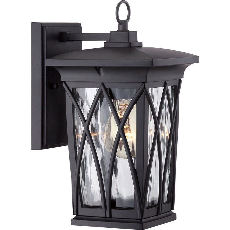Grover Small Outdoor Wall Lantern in Mystic Black