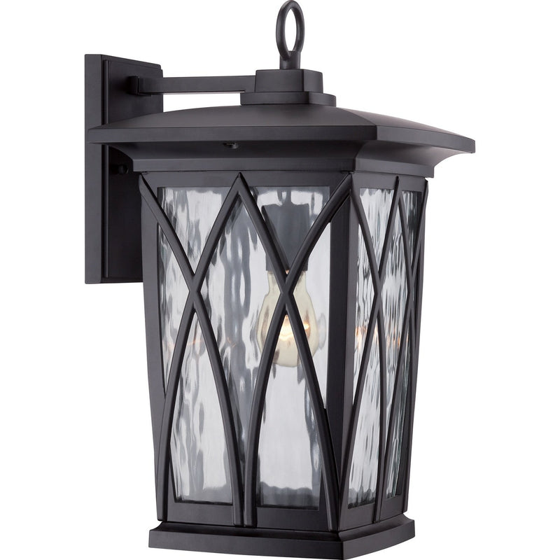 Grover Large Outdoor Wall Lantern in Mystic Black