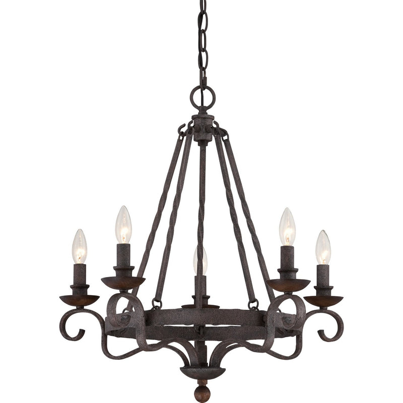 Noble 5-Light Chandelier in Rustic Black
