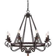 Noble 8-Light Chandelier in Rustic Black - Lamps Expo
