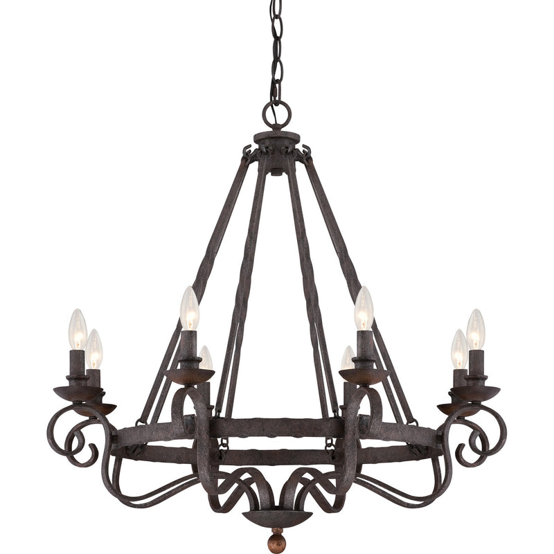 Noble 8-Light Chandelier in Rustic Black - Lamps Expo