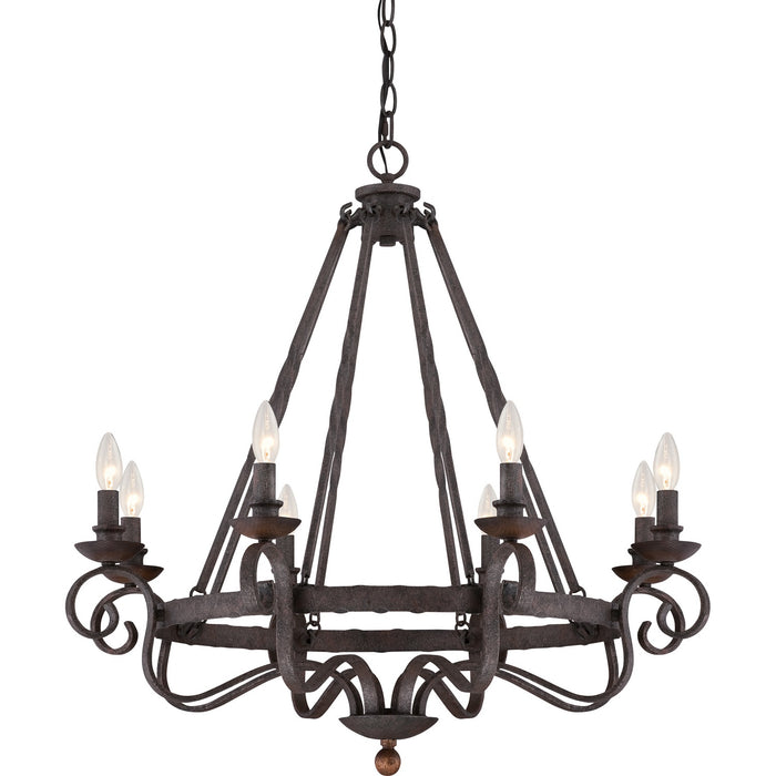 Noble 8-Light Chandelier in Rustic Black - Lamps Expo