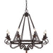 Noble 8-Light Chandelier in Rustic Black - Lamps Expo