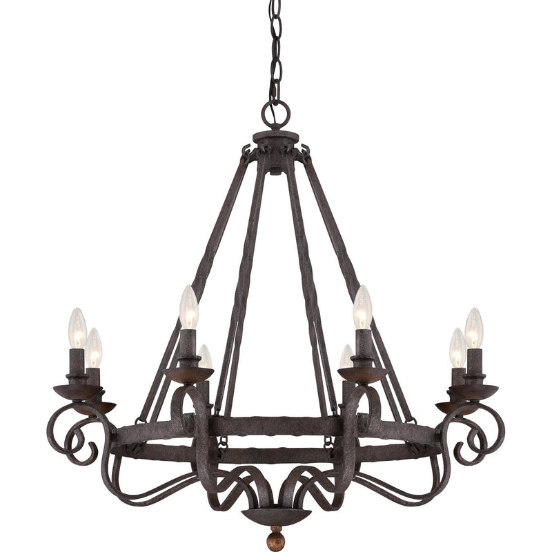 Noble 8-Light Chandelier in Rustic Black