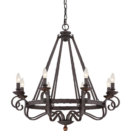 Noble 8-Light Chandelier in Rustic Black