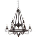 Noble 9-Light Chandelier in Rustic Black - Lamps Expo
