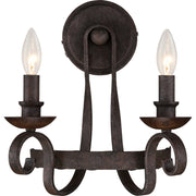 Noble 2-Light Wall Sconce in Rustic Black - Lamps Expo