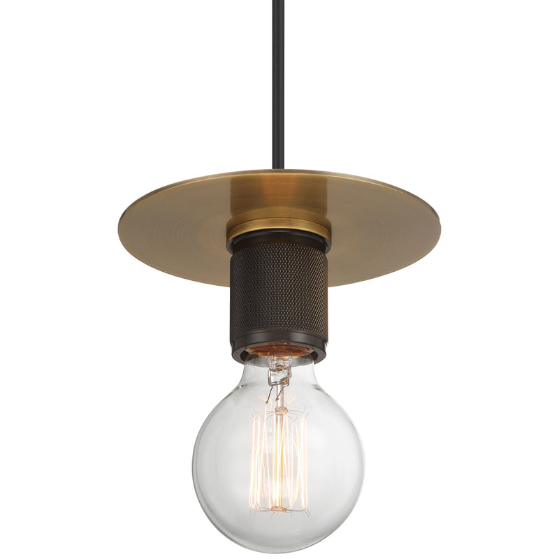 Central LED Mini Pendant in Antique Brass
