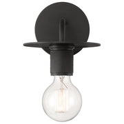 Central LED Wall Sconce in Black