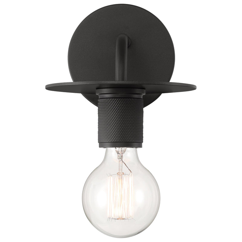Central LED Wall Sconce in Black