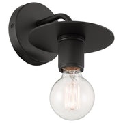 Central LED Wall Sconce in Black