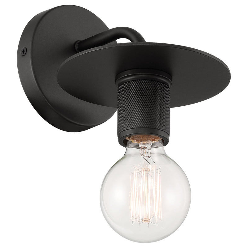Central LED Wall Sconce in Black