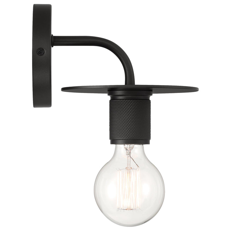 Central LED Wall Sconce in Black