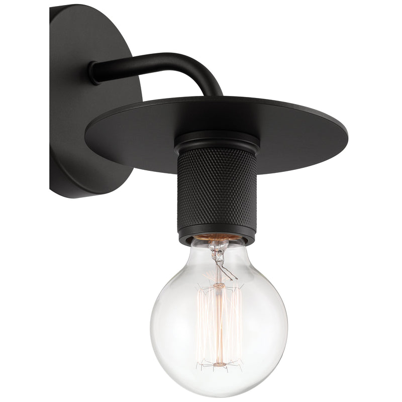 Central LED Wall Sconce in Black
