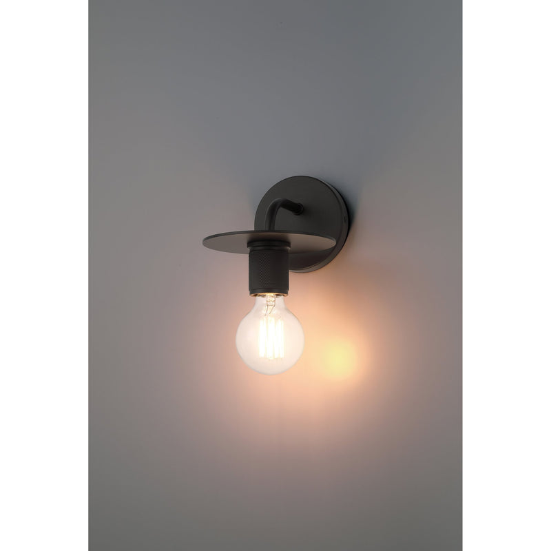 Central LED Wall Sconce in Black