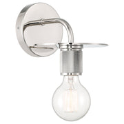 Central LED Wall Sconce in Polished Nickel