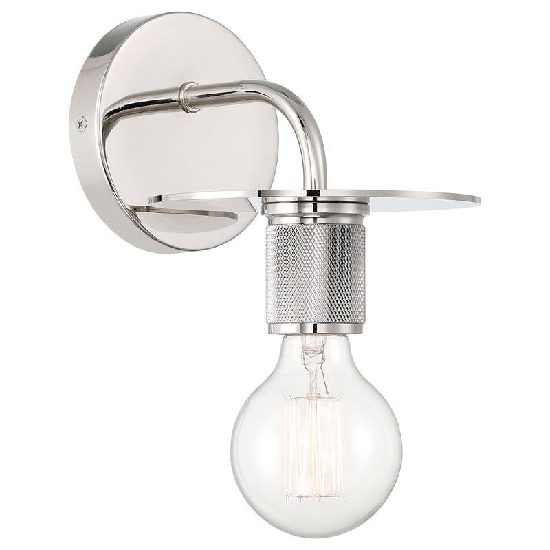 Central LED Wall Sconce in Polished Nickel