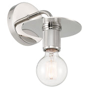 Central LED Wall Sconce in Polished Nickel