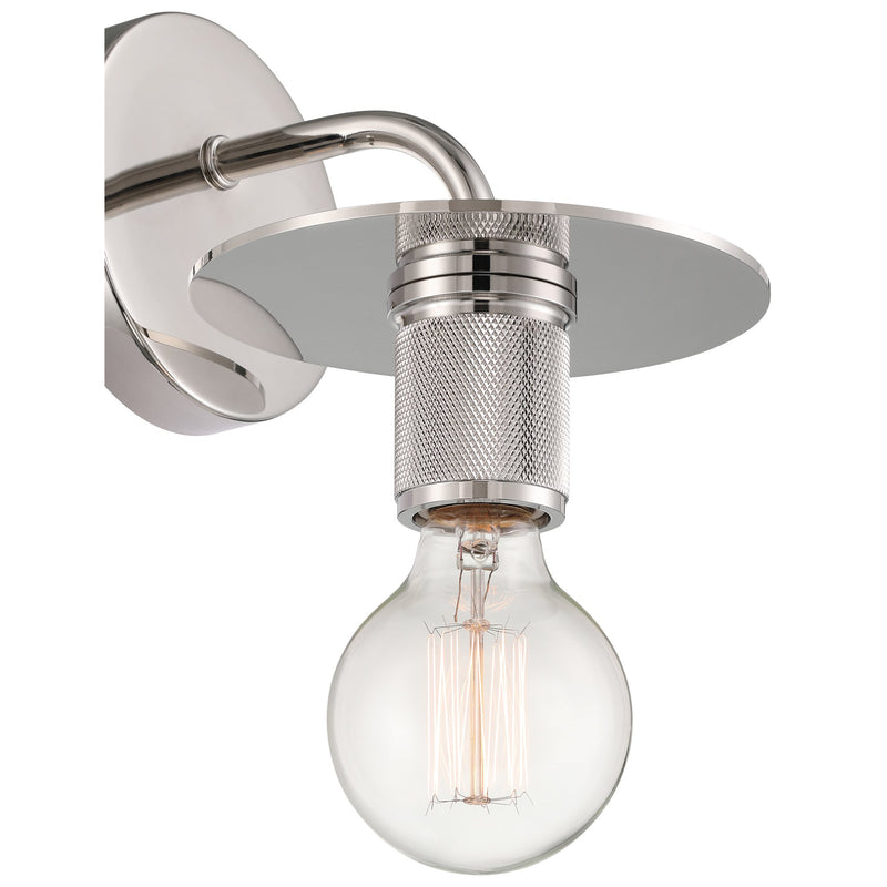 Central LED Wall Sconce in Polished Nickel