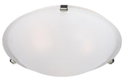 Malaga 4-Light Flush Mount in Satin Nickel with Frosted Glass - Lamps Expo